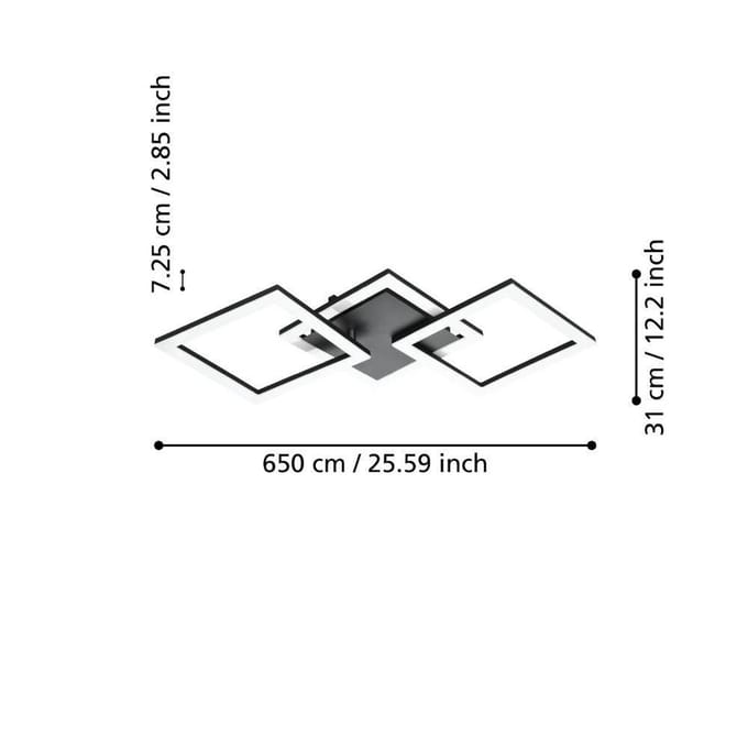 EGLO connect.z Paranday-Z Smart Plafondlamp - 65 cm - Zwart/Wit - Instelbaar wit licht - Dimbaar - Zigbee