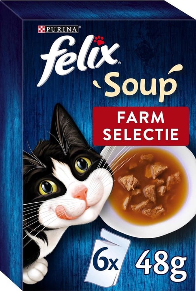 4x Felix Soup Vlees Selectie - Kattenvoer Natvoer 6x48g