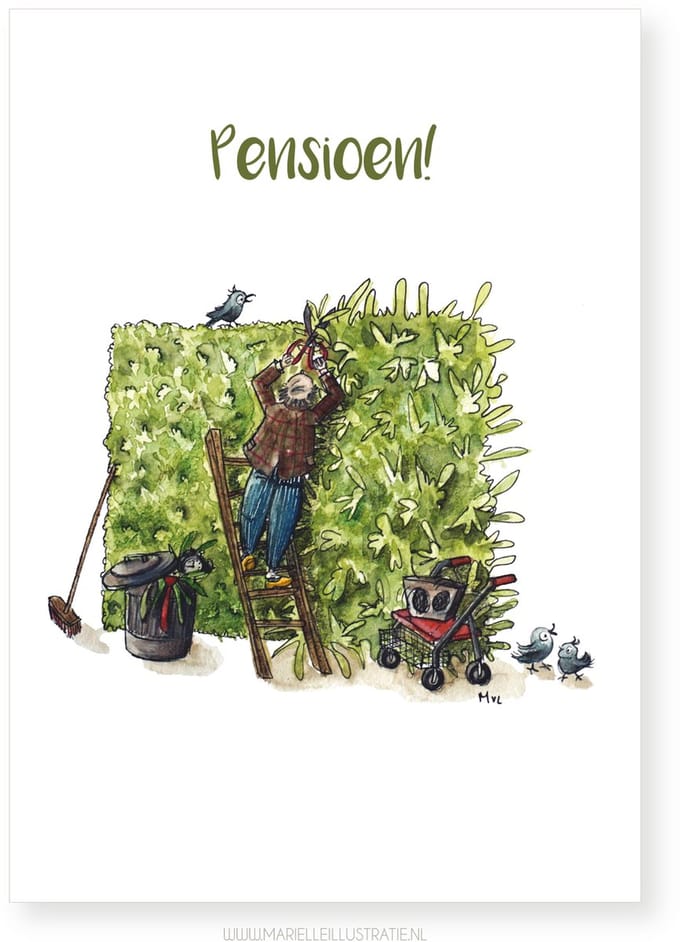 Pensioen man, wenskaart 10x15cm