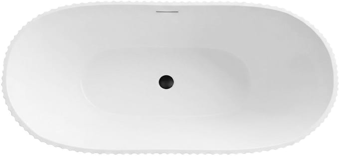 Rea - Badkuip- Atena 170 Zwarte Stopkap - Wit - Acryl - 170X73X71Cm