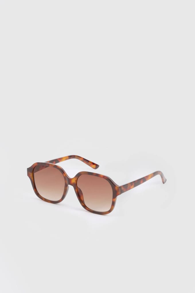 boohoo Dames Oversized zonnebril met tortoiseshellmontuur | Brown