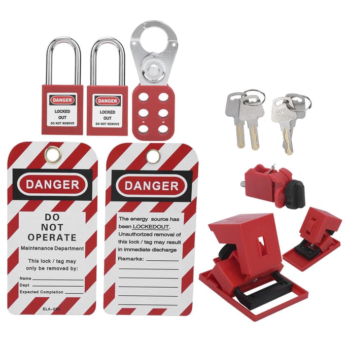 Veiligheid Lockout Tagout Kit Lockset Montagegereedschap Multifunctioneel Draagbaar met Zak white