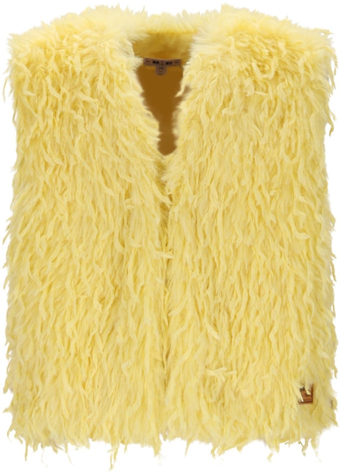 NONO - Kath Long Hair Fur Gilet light lemon - Light Lemon - Maat 122-128