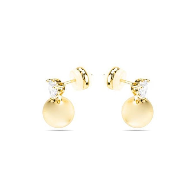 Boucles d'oreilles Luxenter avec Zirconia brillant finition or 18k - Miora beige