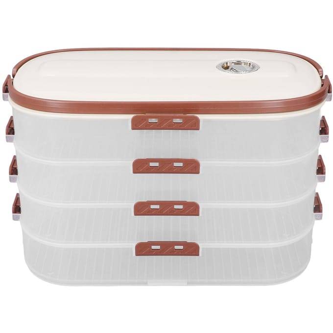 Dumpling Diepvries Opbergdoos Multifunctioneel 4 Lagen Voedselkwaliteit PP Koekjes Opbergcontainer L white