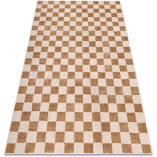 Kleden Rugsx Tapijt AURA EB112 beige - Schaakbord, structureel, 80x150 cm