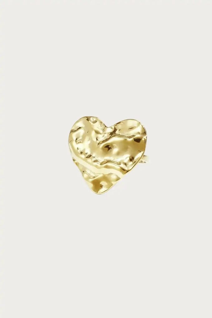 Statement ring gestructureerd hart