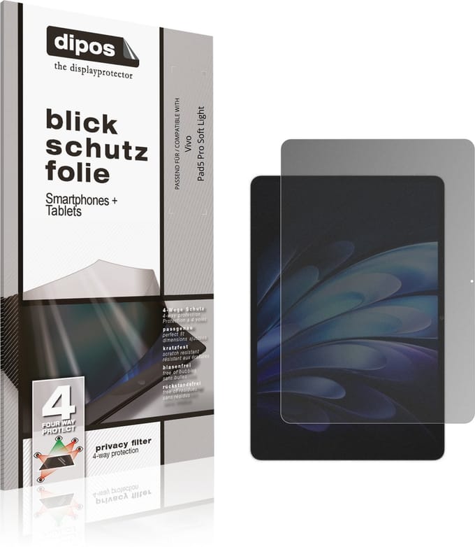 dipos – Matte Privacy Screenprotector geschikt voor Vivo Pad5 Pro Soft Light | Anti-Spy Beschermfolie