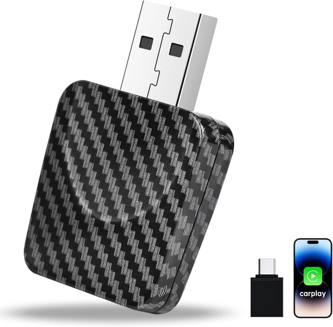 Draadloze CarPlay en Android Auto Adapter | Plug & Play USB Adapter