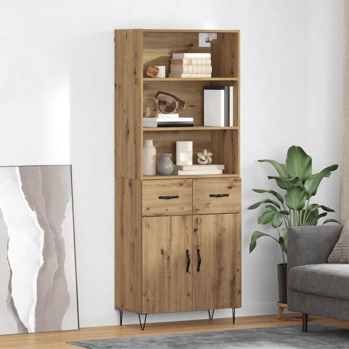 vidaXL - Highboard - 2 - st - Artisan - Eiken - 69,5 - x - 34 - x - 180 - cm