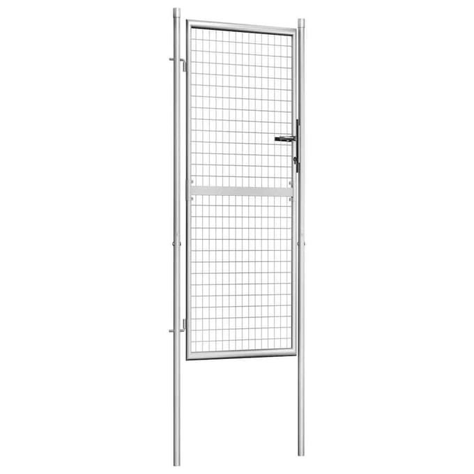 vidaXL Tuinpoort gegalvaniseerd staal 105x200 cm zilver