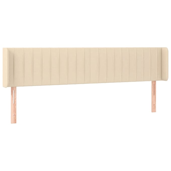 vidaXL - Hoofdbord - LED - 203x16x78/88 - cm - stof - crèmekleurig
