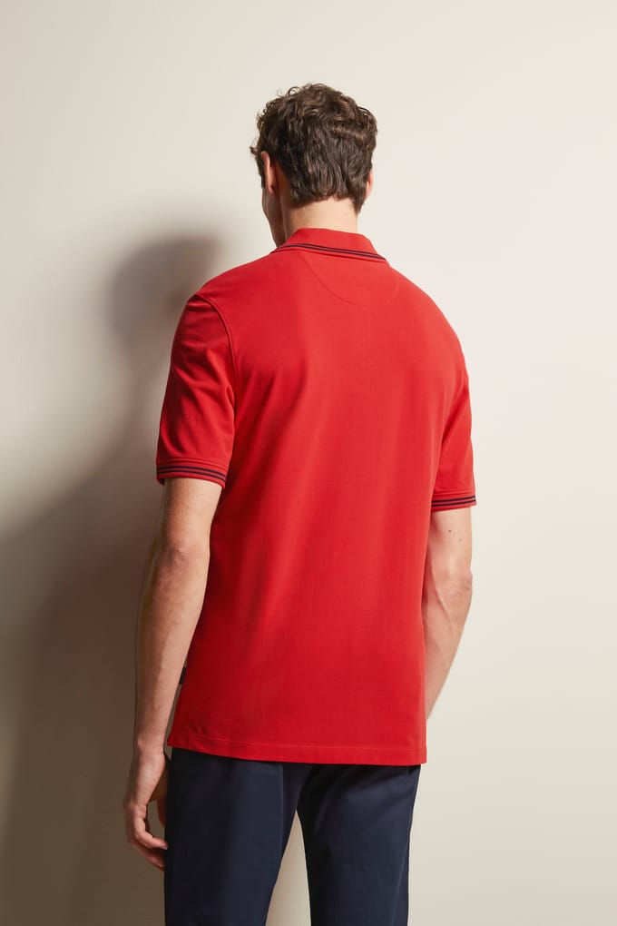 Bugatti Herren Poloshirt met contrasterende strepen