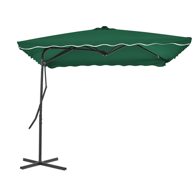 vidaXL - Parasol - met - stalen - paal - 250x250 - cm - groen