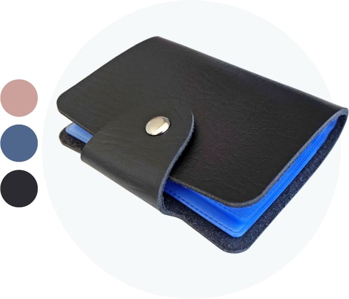 ZILOU® Pasjeshouder - Creditcardhouder - Kaarthouder transparant - 24 pasjes - Kunstleer - Zwart