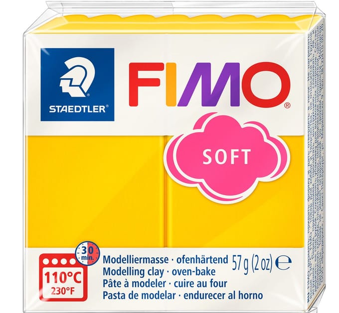 FIMO soft 8020 - ovenhardende boetseerklei - standaard blokje 57g - zonnegeel
