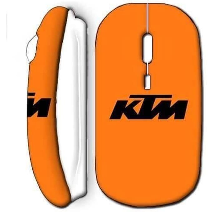 Souris sans fil - KTM - Logo orange - Clé USB wifi incluse - Compatible Mac et PC - Orange