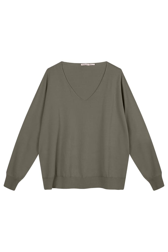 EsQualo Sweater Raglan V Neck Leaf Green Taglia: XS | Maglioni a maglia Outlet | Donna | Verde