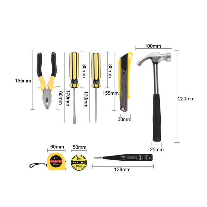Multifunctionele auto-onderhouds- en reparatiegereedschapsset Gereedschap voor het demonteren en monteren van meubels voor thuis Set A black