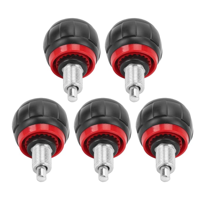 5 STUKS Trekpen Veerknop IJzer Plastic Universeel Hometrainer Verstelknop Vervangingsonderdelen rood zwarte kleur