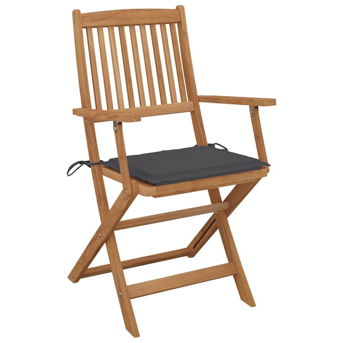 vidaXL - Inklapbare - stoelen - 6 - st - met - kussens - massief - acaciahout