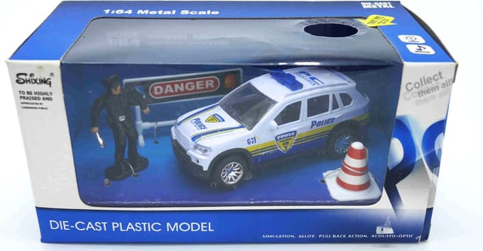 die cast Politie auto met geluid en agent.