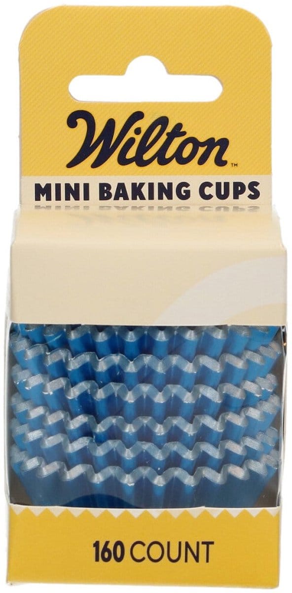 Wilton Mini Metallic Baking Cups - Blauw - Set/160 - Cupcake Vormpjes - Muffin Bakvormpjes