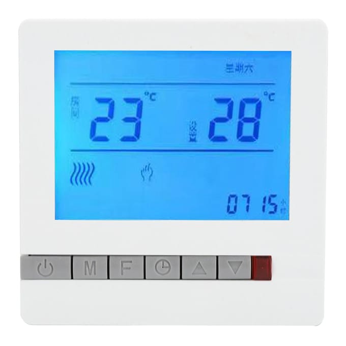 Thermostat AC220V Panneau de Contrôle de Température pour Chauffage au Sol Hydronique avec Affichage LCD blue