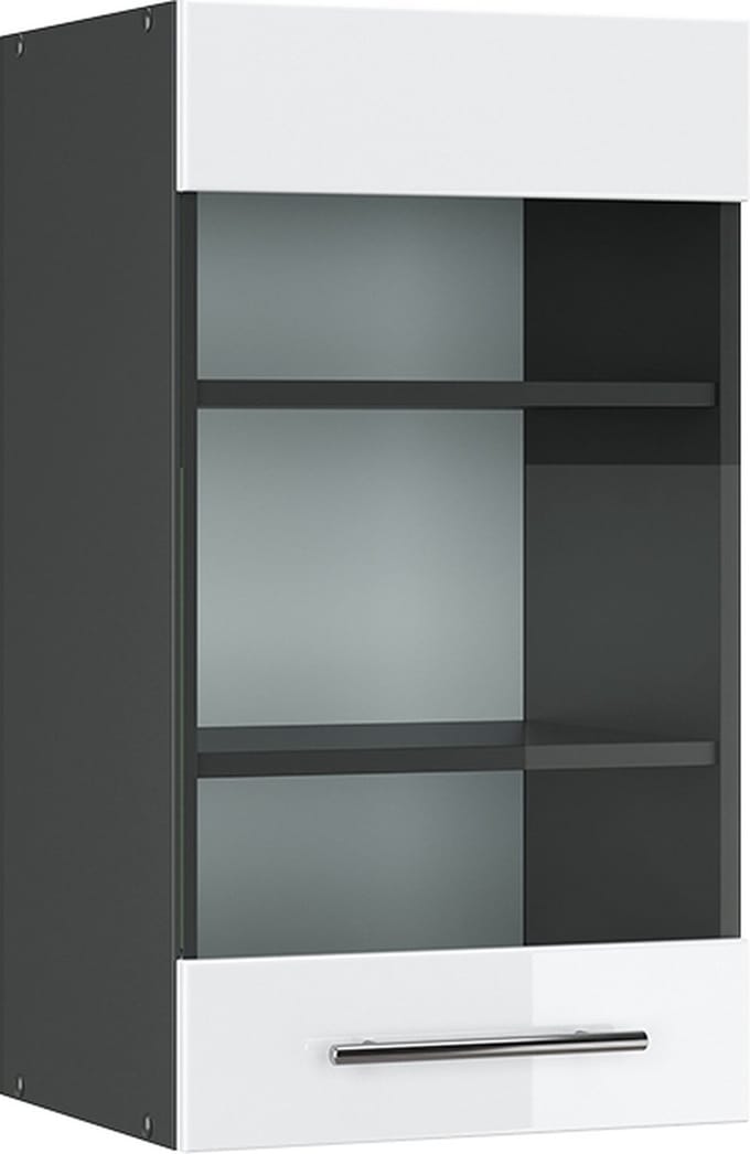 Vicco Fame-Line Glazen keukenkast – 40 cm Wit Hoogglans