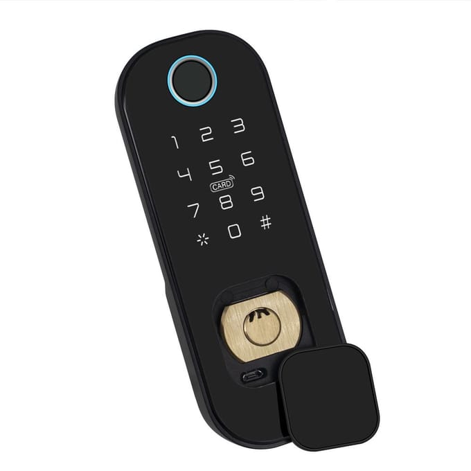 Tuya WiFi Geen Bedrading Waterdicht Vingerafdrukslot Digitale Code Elektronisch Deurslot Voor Huisbeveiliging veelkleurig