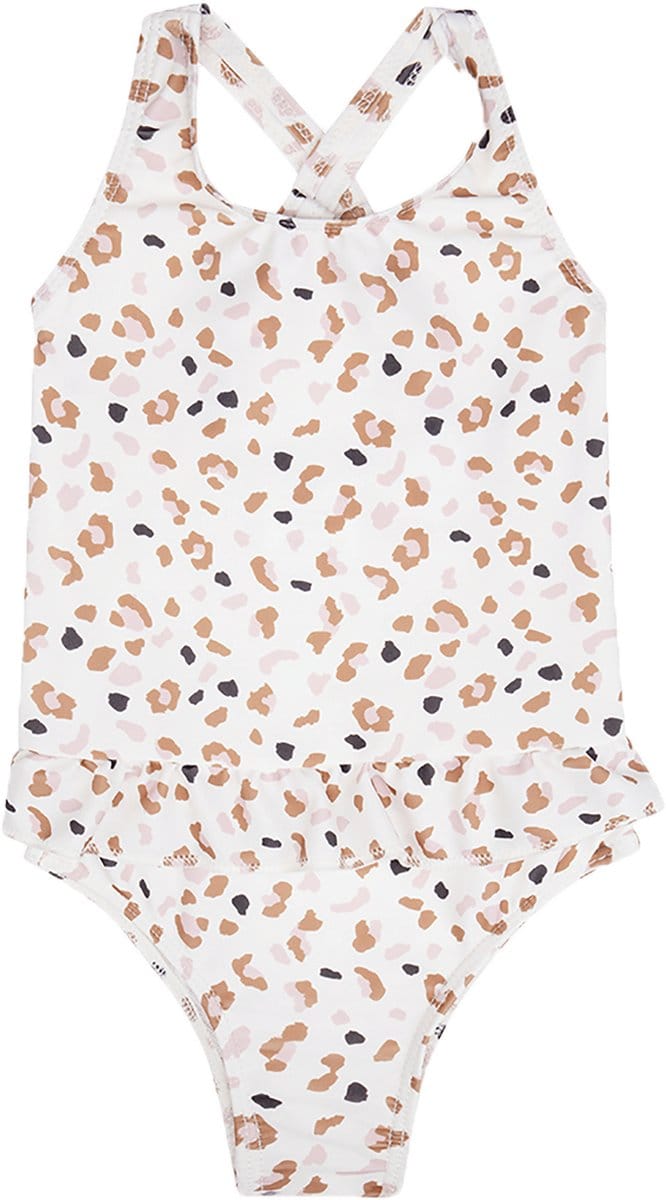 Swim Essentials | Kaki Panterprint Meisjes UV Badpak - Maat 98/104