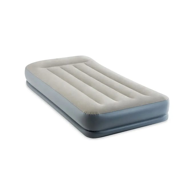 Intex eenpersoons luchtbed met kussensteun, middenhoog - Beige, 191 x 99 x 30 cm