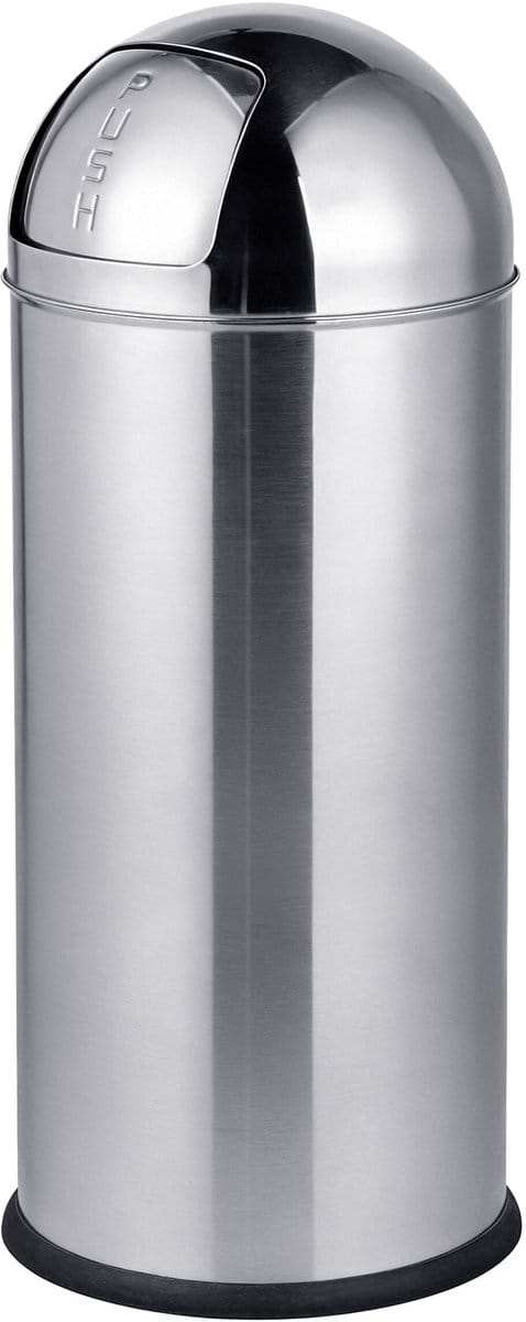 Prullenbak - met push deksel - 70 liter - rvs