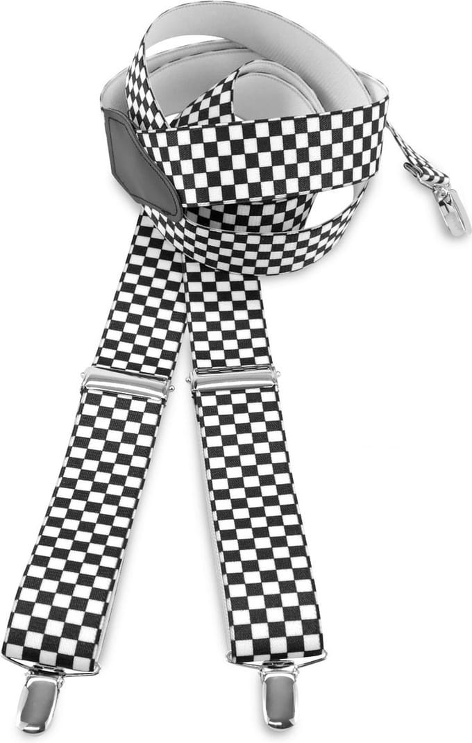 We Love Ties - Bretels - Bretels Formule 1 - zwart / wit
