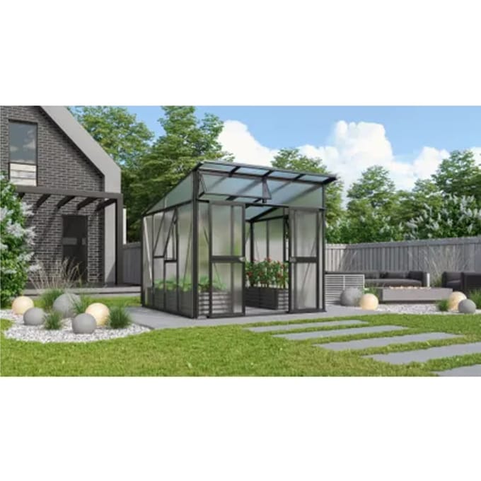 Vitavia Tuinkas Kit Aphrodite 7800 - Aluminium-polycarbonaat - 10mm - 295x267x19,5cm - Zwart