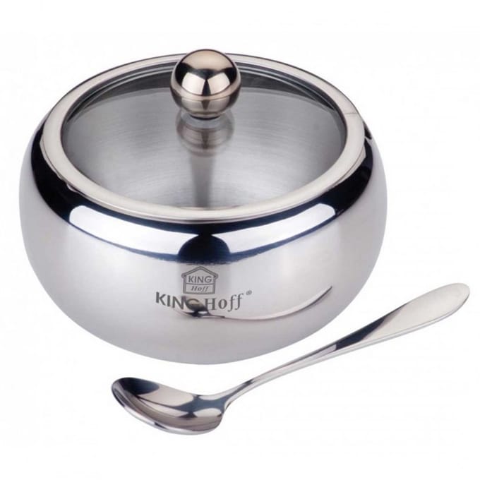 Kinghoff KH-3725 - Suikerpot - Glanzend - Roestvrij Staal - Inclusief Lepel