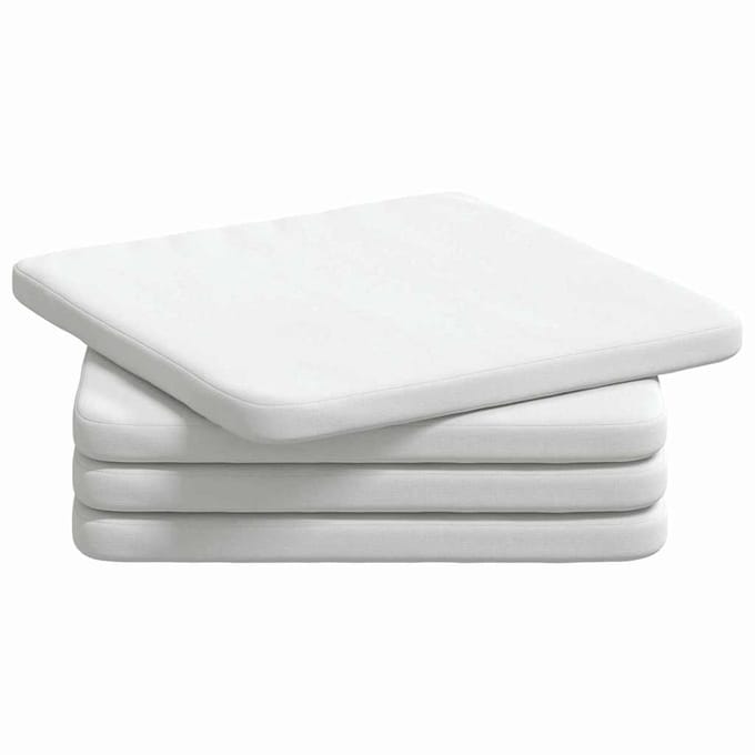 vidaXL Zitkussens 4 stuks Wit 40 x 40 x 3 cm Stof