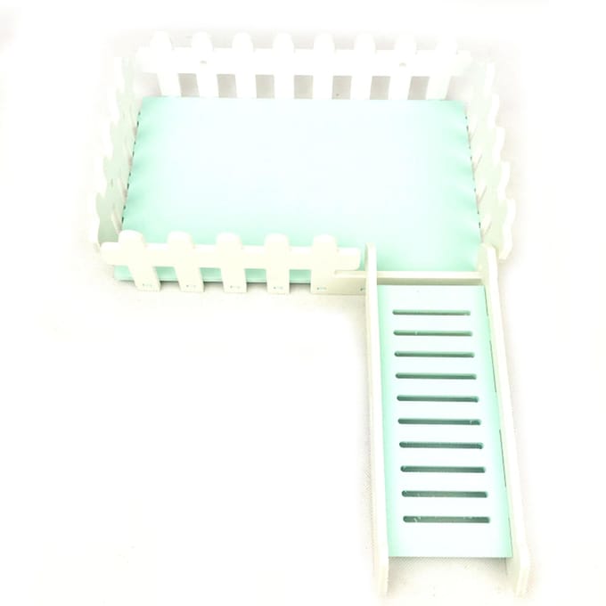 Hamsterhuis Glijbaan Platform Wasbaar Afneembaar Eenvoudig te Installeren PVC Hamster Withek Platform groen