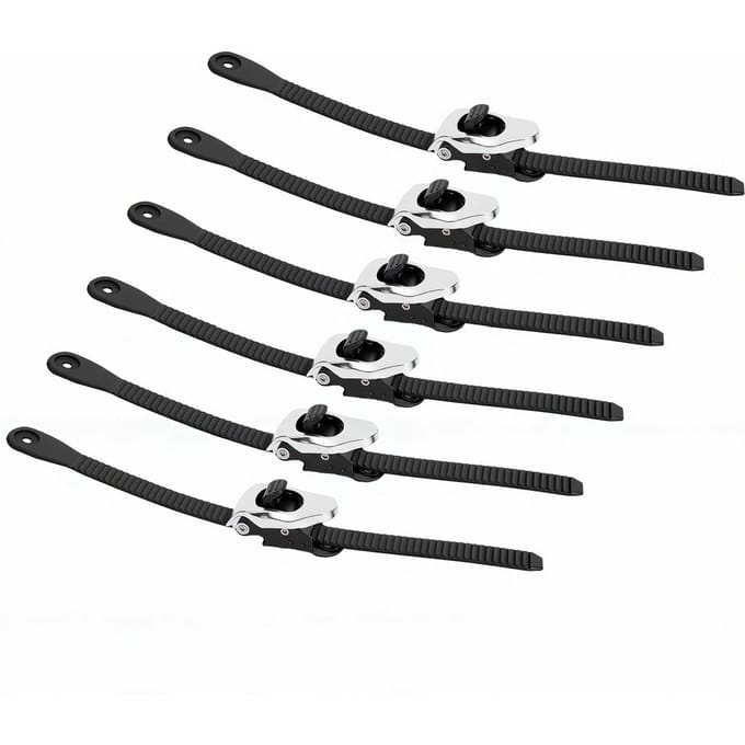 6 STKS Heavy Duty Herbruikbare Ratel Kabelbinders 32 cm 12 Inch Verstelbare Vergrendelingsbanden met Roestvrijstalen Gesp voor