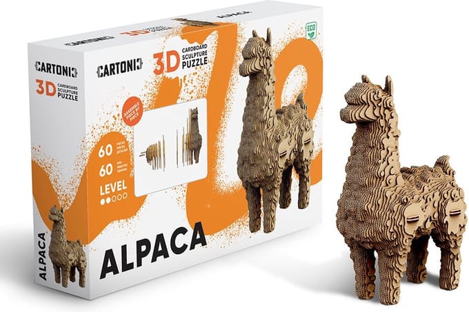 CARTONIC- Alpaca - 3D puzzel- Speelgoed - DIY- Creatief - Karton - Voor kinderen en volwassenen
