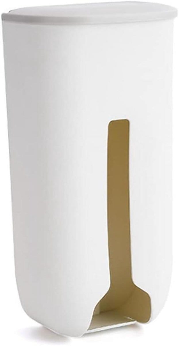 Zak Dispenser Houder - Opberger - Zakken Opslaan - Wandmontage - 26 cm - Wit