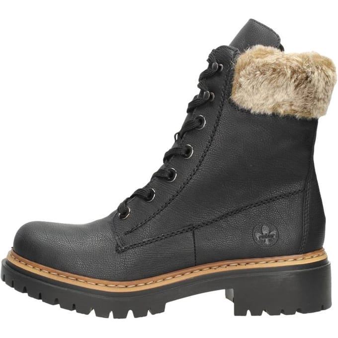 Rieker dames veterboot - Zwart - Maat 36