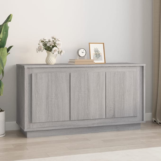 vidaXL - Dressoir - 102x35x55 - cm - bewerkt - hout - grijs - sonoma - eikenkleurig