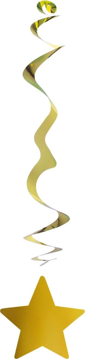 CHRISTIANFABRICATIONS - 6 goudkleurige metallic ster decoraties