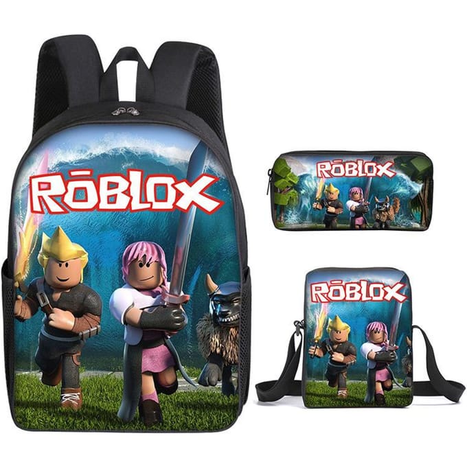 Roblox Student Schooltas Basisschool en Middelbare School Rugzak Modetrend Rugzak Drie Delig Set Backpack