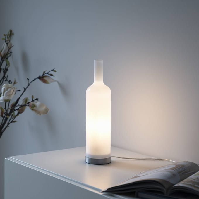 JUST LIGHT. GmbH JUST LIGHT. tafellamp Bottle, opaalwit, glas, E14