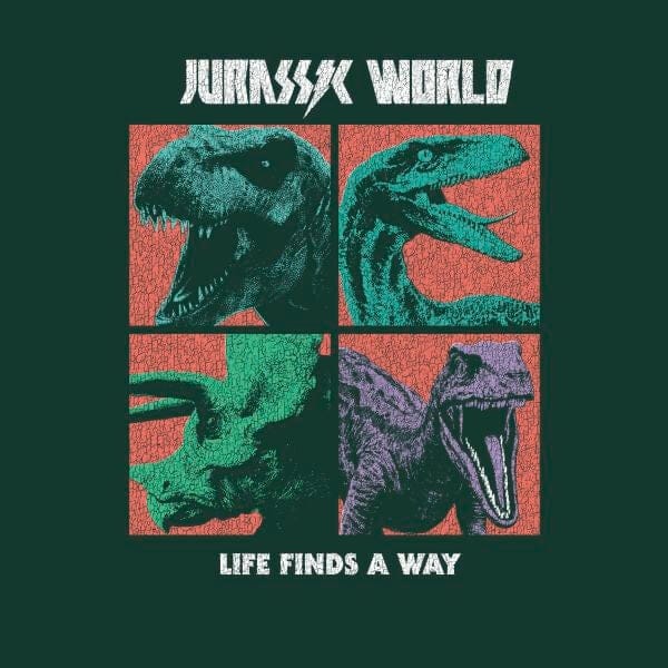 Jurassic Park World Four Colour Faces Women's T-Shirt - Green - M