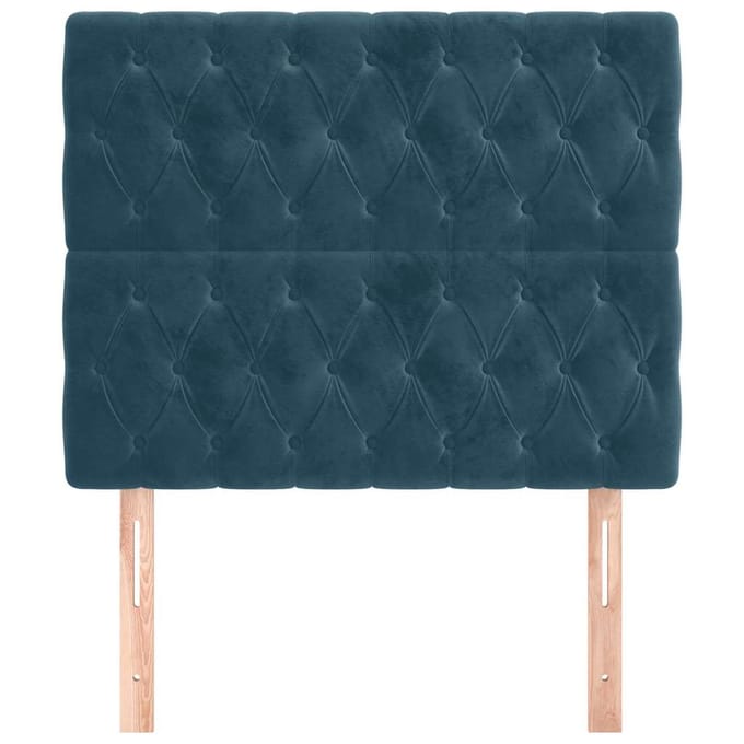 vidaXL - Hoofdbord - donkerblauw - 90x7x118/128 - cm - fluweel