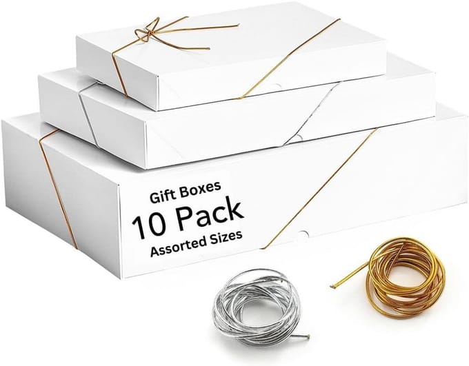 Premium geschenkdozen met deksel en elastische lus - Assortiment van 10 stuks