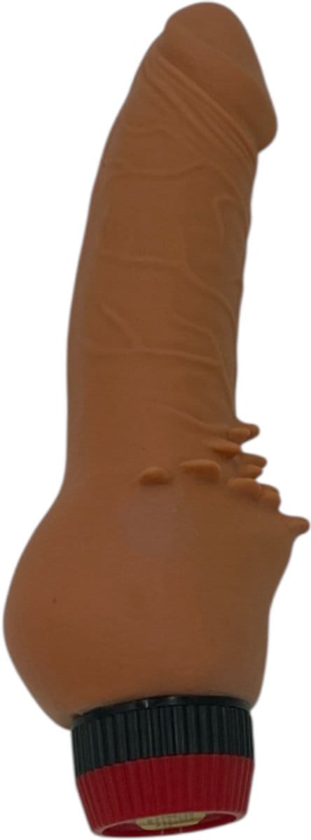 Realistische Vette Vibrator Met Ribbels – 18 cm – Batterij-gevoed